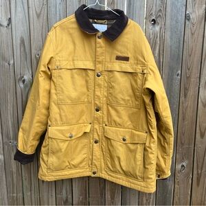 Columbia Men's Yellow Chore Coat Jacket with Plaid Lining